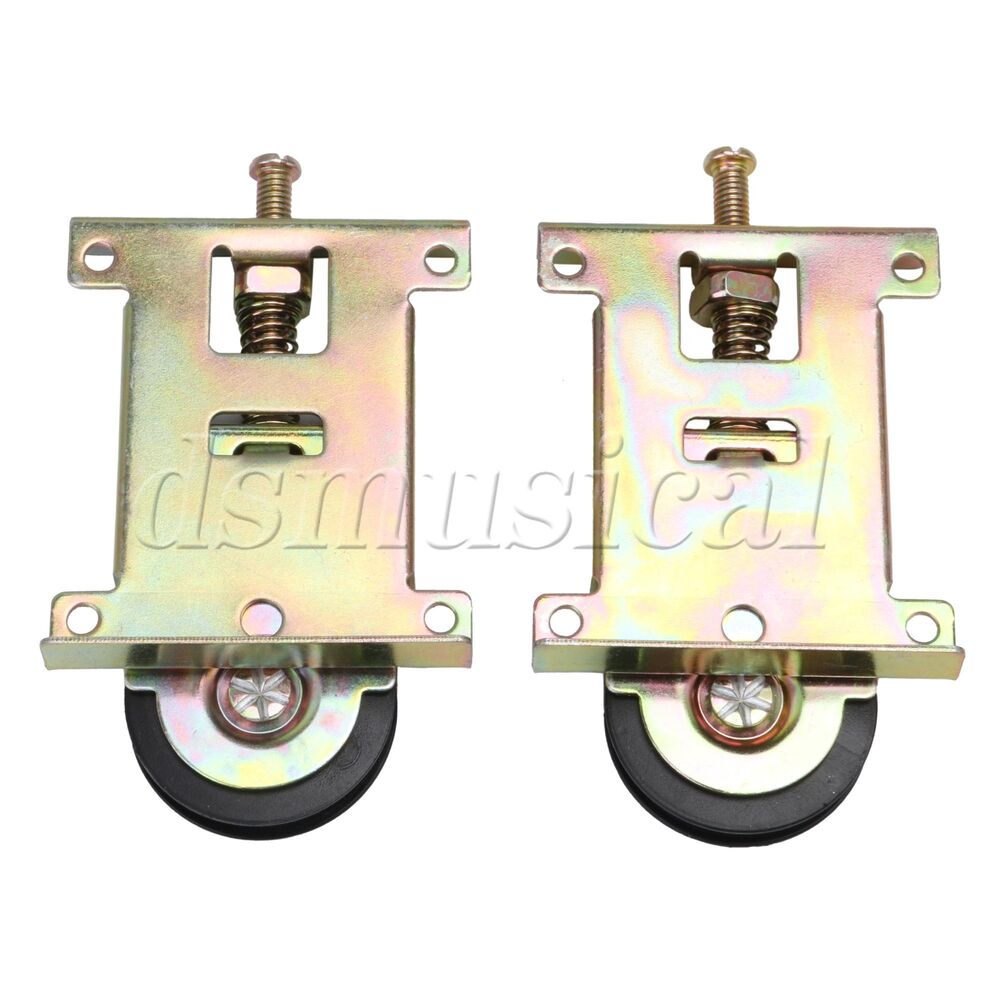 2pcs Black Ball Bearing Closet Sliding Door Housing Rollers Assembly