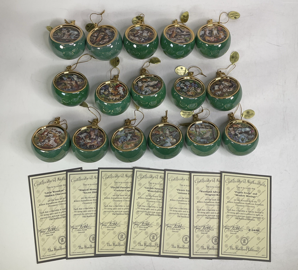 16-Piece Bradford Exchange Kitten Expeditions Heirloom Ornament Set