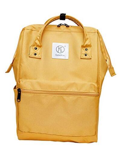 Polyester Anti-Theft Travel Backpack for School and Laptops in Medium Yellow