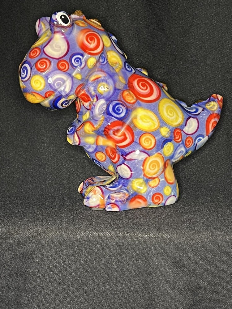 Pomme Pidou The Original Blue T-Rex Collectible Ceramic Coin Bank