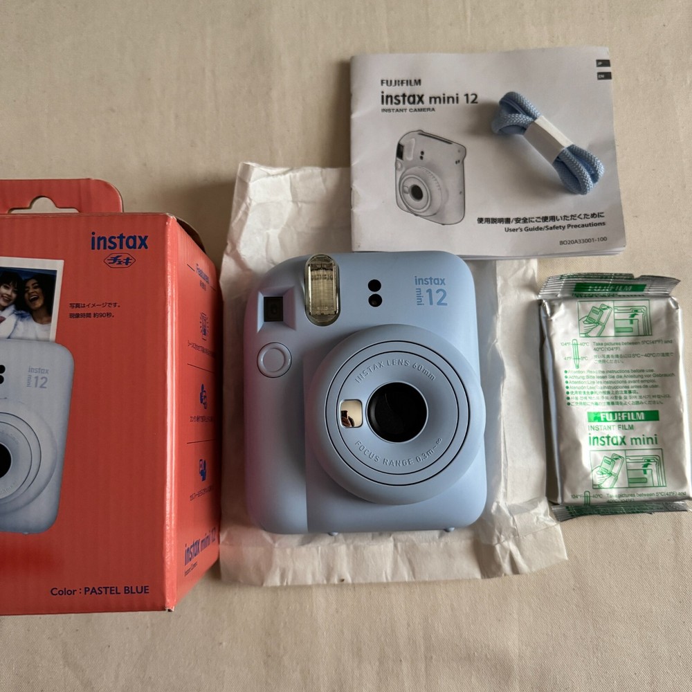 Fujifilm INSTAX mini 12 Pastel Blue Instant Camera with Film from Japan  