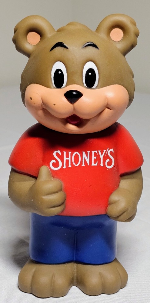 Vintage Shoney's Bear Piggy Bank Restaurant Mascot Advertising Thumbs Up 1993