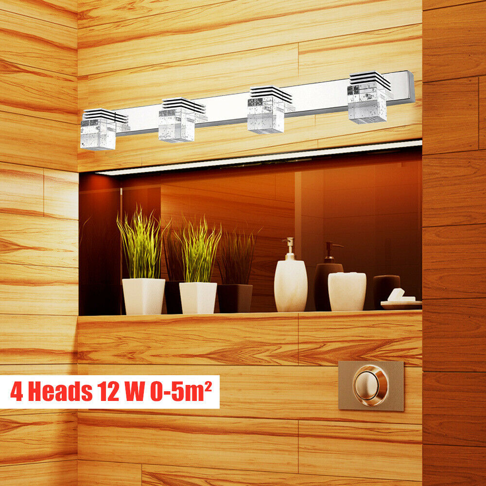 Front Wall Lamp Modern 6 Heads Bathroom Vanity LED Crystal Mirror Light Fixture