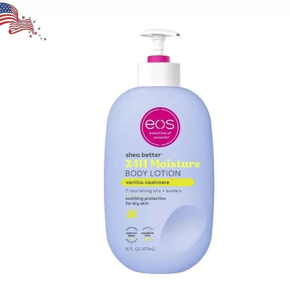 Eos Shea Better Hydrating Body Lotion for Dry Skin in Vanilla Cashmere, 16 Fl Oz