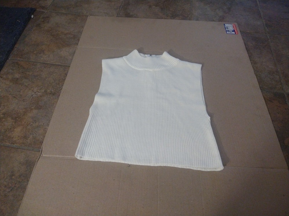 Women's Top Ribbed Crop Mock Neck Zipper Preston York Brand One Size Fits All