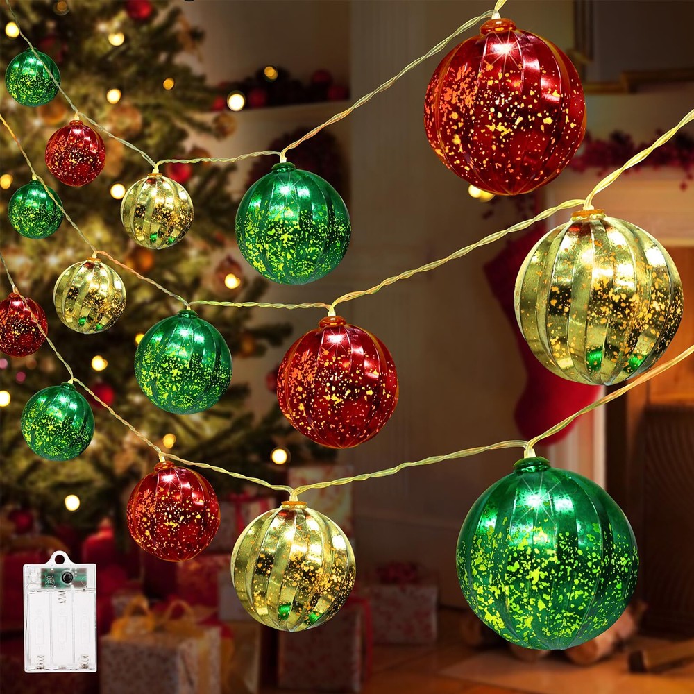 Christmas Decorations Lights, 13.5ft 20 Led Battery Christmas Lights with Tim...