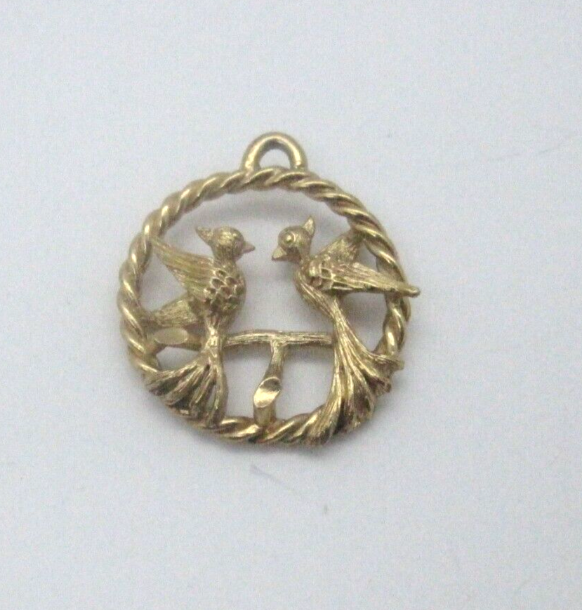 Loving Bird Couple on Branch Charm (C480)