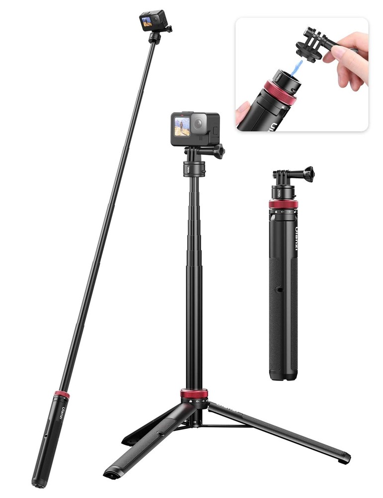 ULANZI Go Quick II 57in Extendable Selfie Stick Tripod for Action Cams