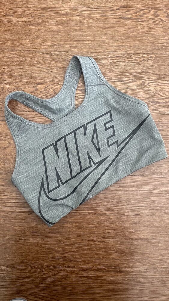 Women Nike Swoosh DRI-FIT Sports Bra Size Large Grey