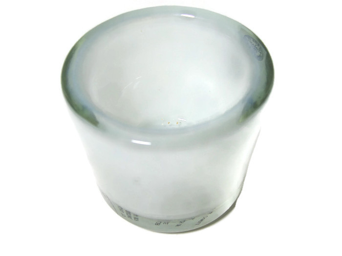 Handmade Romania Frosted Glass Candle Holder White New