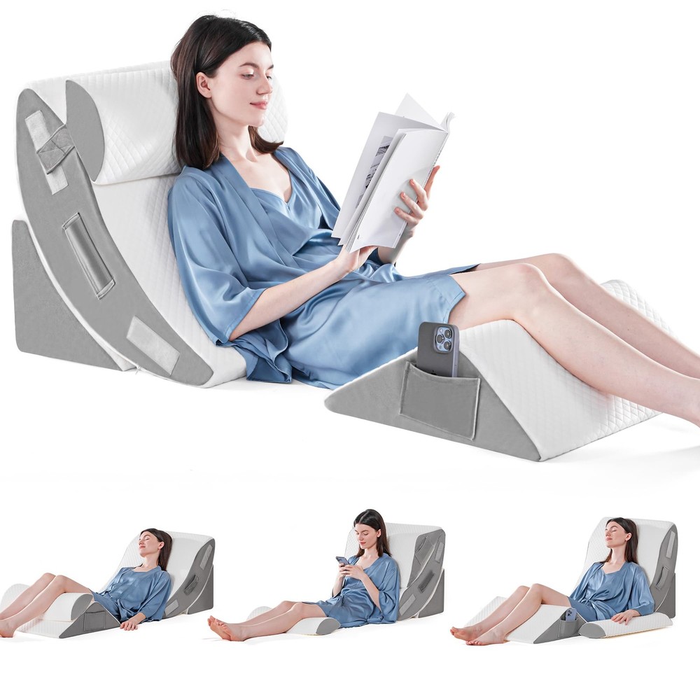 4PCS Orthopedic Bed Wedge Pillow Set for Sleeping and Post-Surgery Support