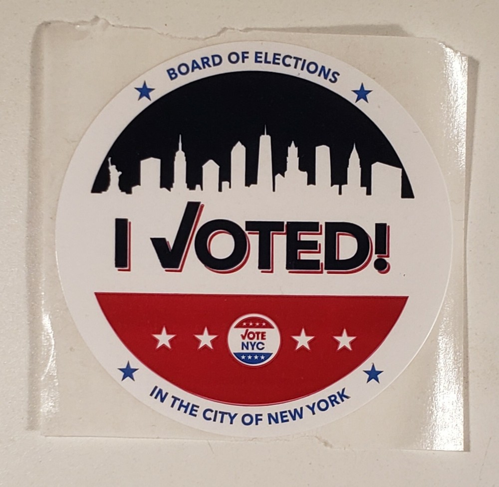 NEW YORK CITY 'I VOTED' ELECTION DAY STICKER SKYLINE