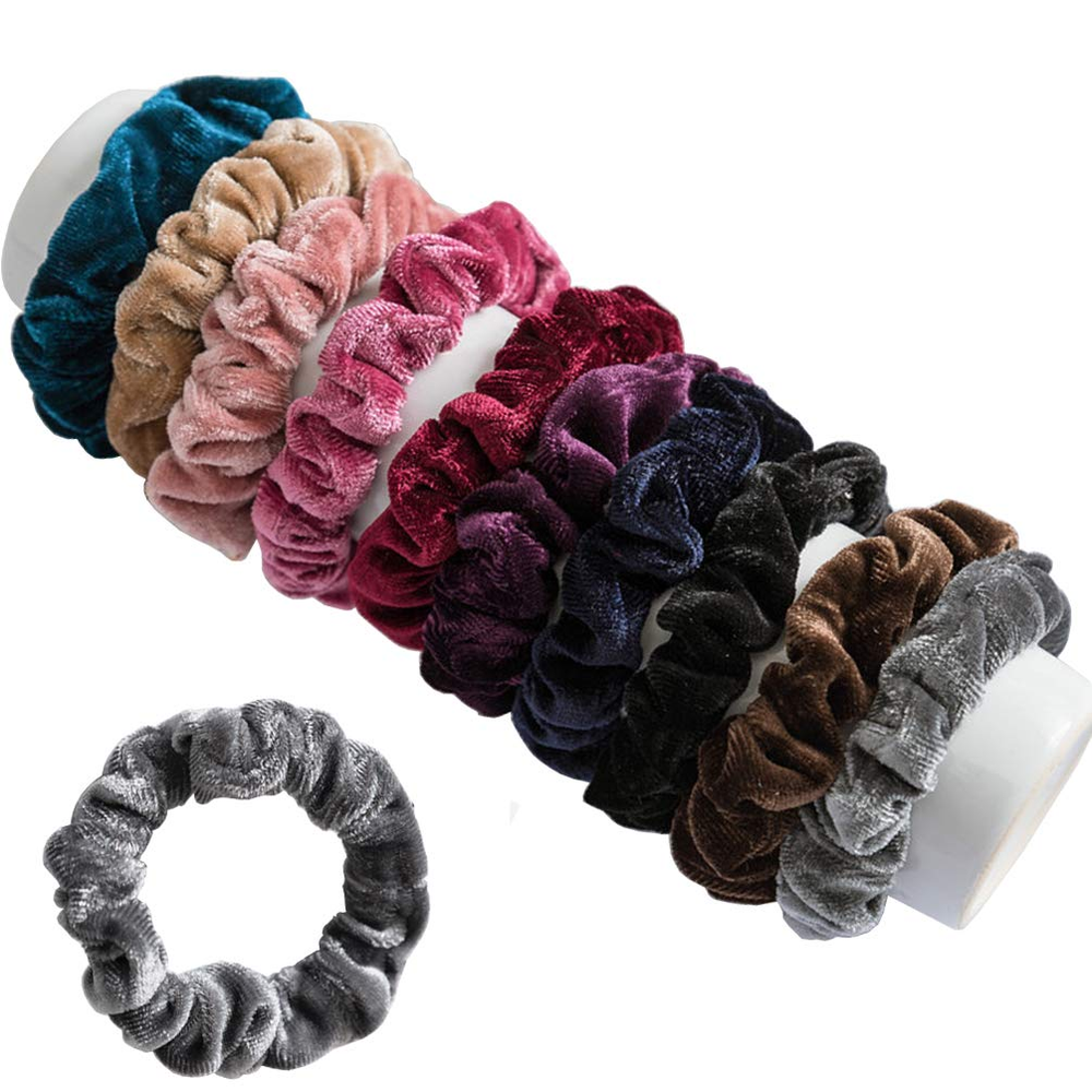 10 Velvet Scrunchies Elastic Flannelette Hair Ties for Stylish Hairbands