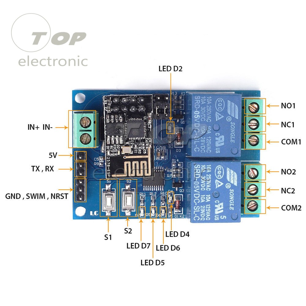 ESP8266 5V 12V IOT Wifi Relay Module Remote Control Switch Phone APP Smart Home-image
