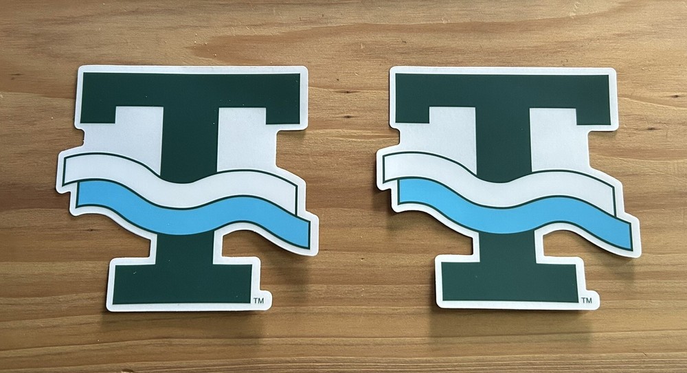 Vintage Tulane FOOTBALL  THROWBACK DECALS  Green Wave (one Pair)