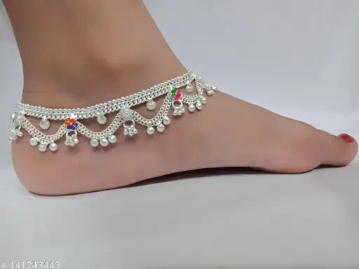 Kundan Indian Jewelry Set Anklet Payal Pajib Payjeb Jewellery Traditiona Set c-image