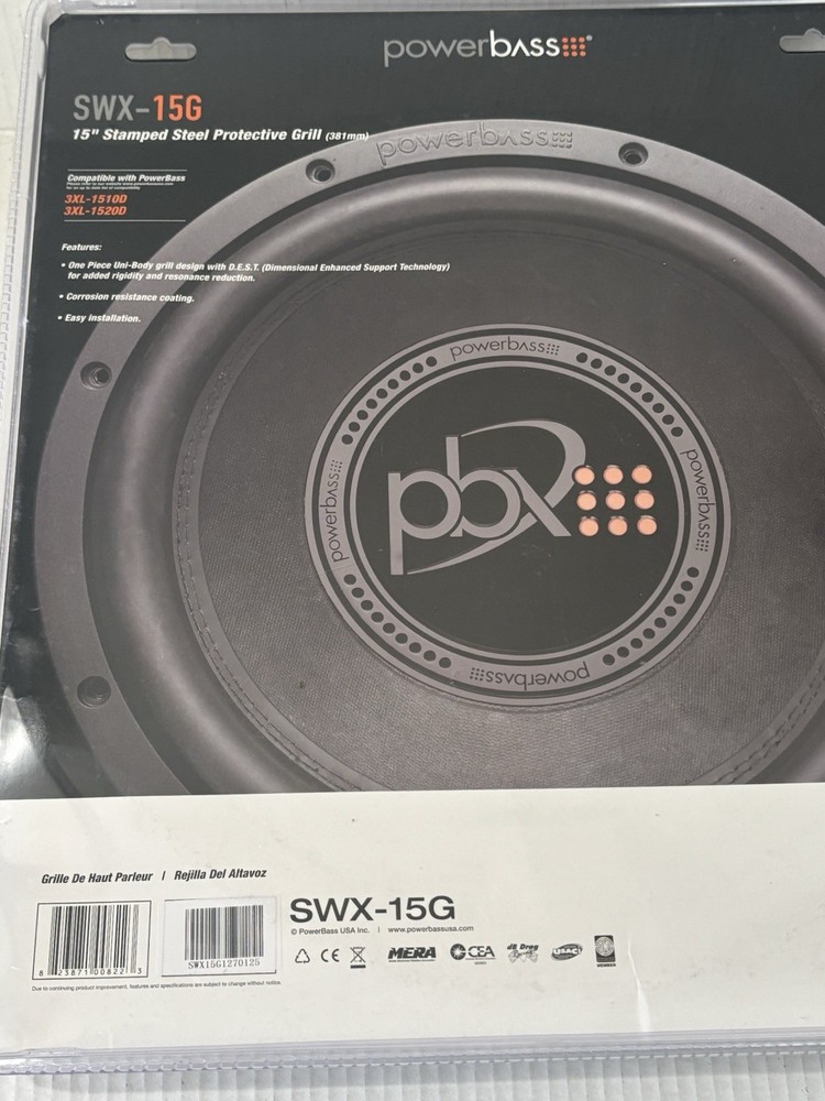 PowerBass SWX-15G 15-Inch Heavy-Duty Steel Subwoofer Grill 3XL Size