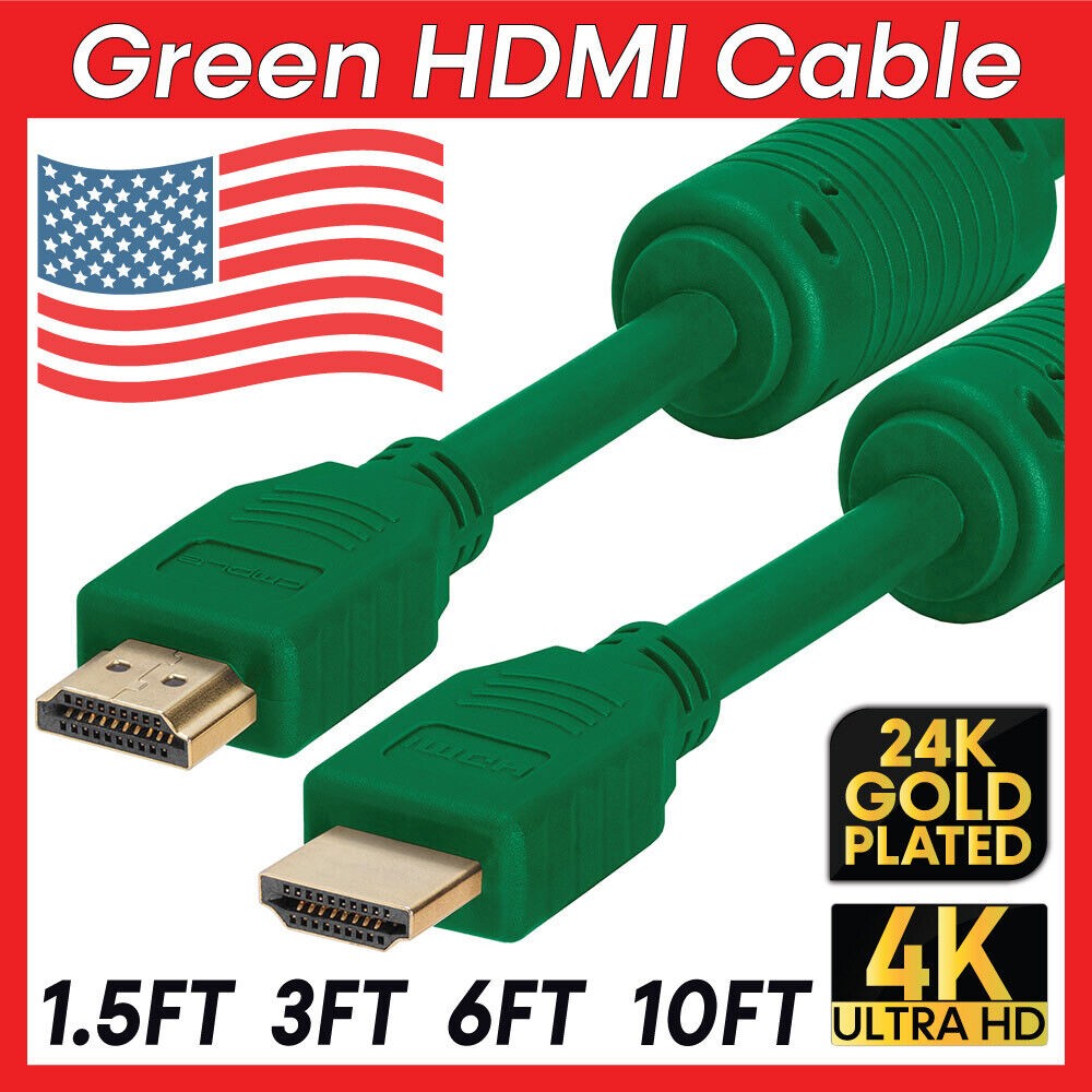 Green HDMI Cable Ultra HDMI Cord HDTV 4K 3D ARC Ethernet Channel for PC XBOX PS5