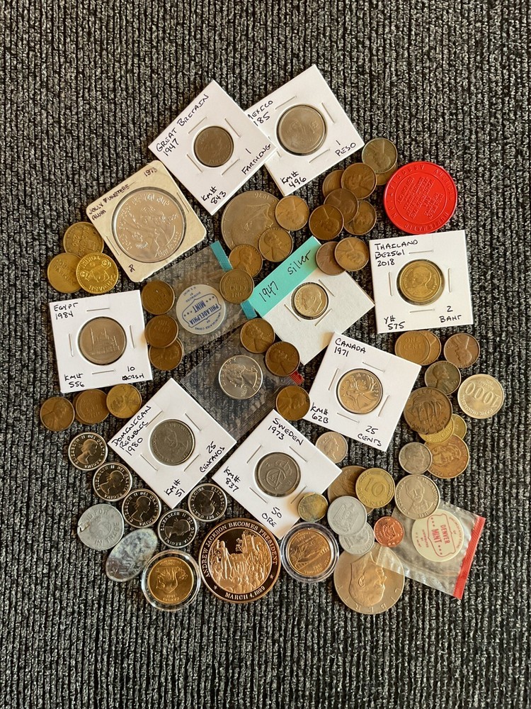 Collectible Junk Drawer Coin Lot SILVER/MINT/WHEATS/WORLD COINS MANY