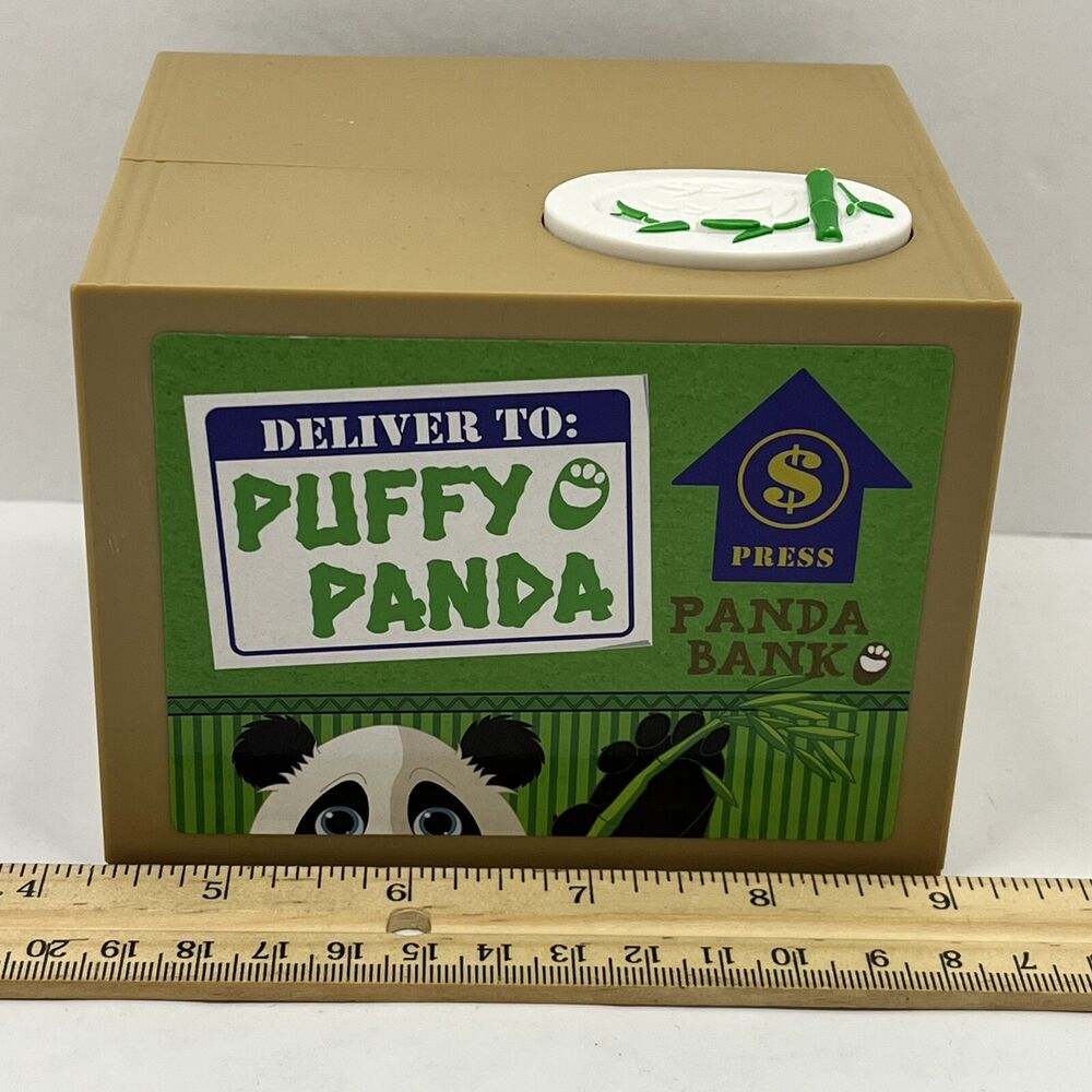 Puffy Panda Mischief Automated Piggy Bank Money Box Stealing Coin Saving-image