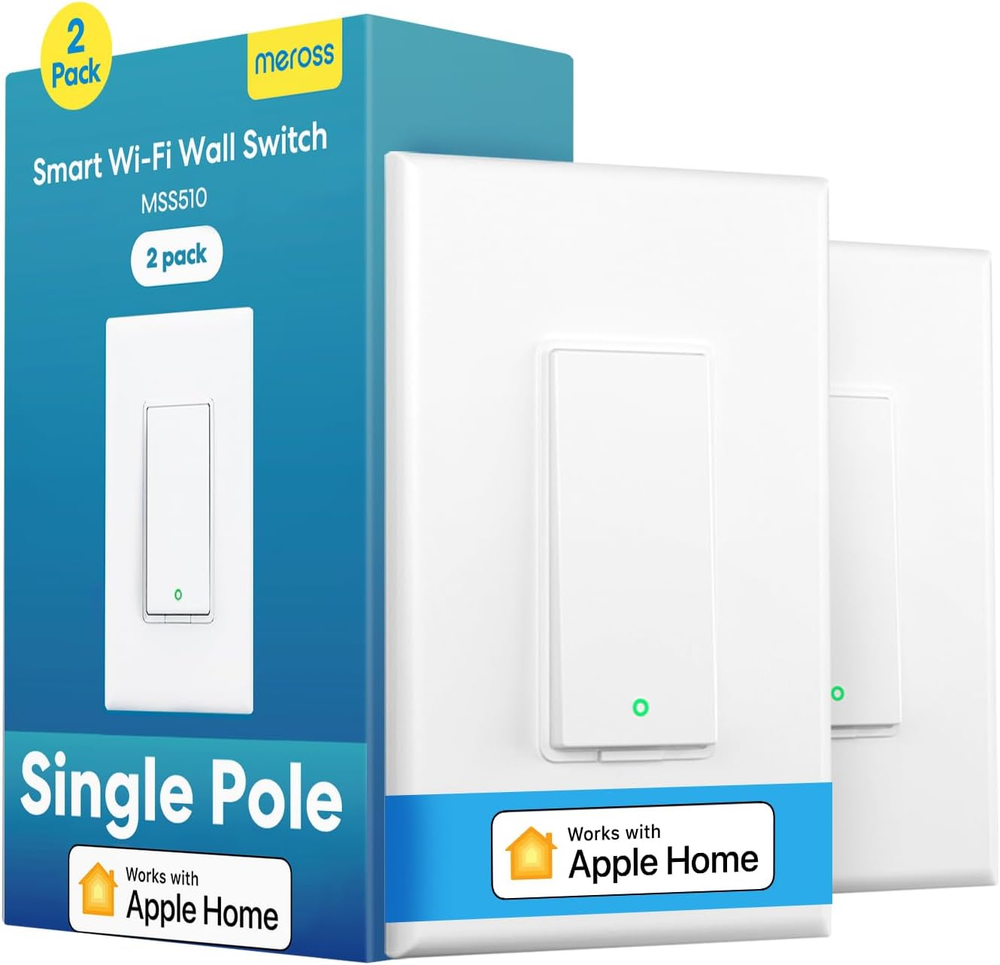 Smart Light Switch Compatible with Apple Homekit, Alexa, Google Assistant & Smart Home