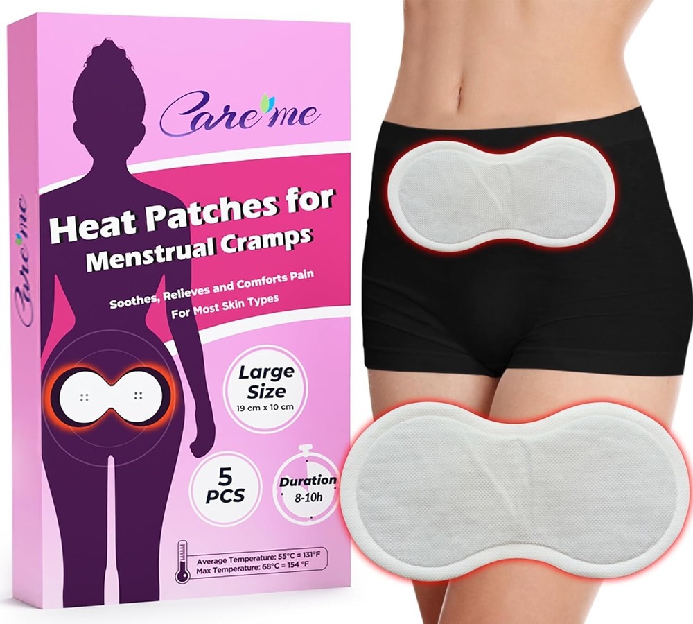 (1 Pack of 5) Portable Adhesive Heating Pads for Menstrual Cramps & Backache