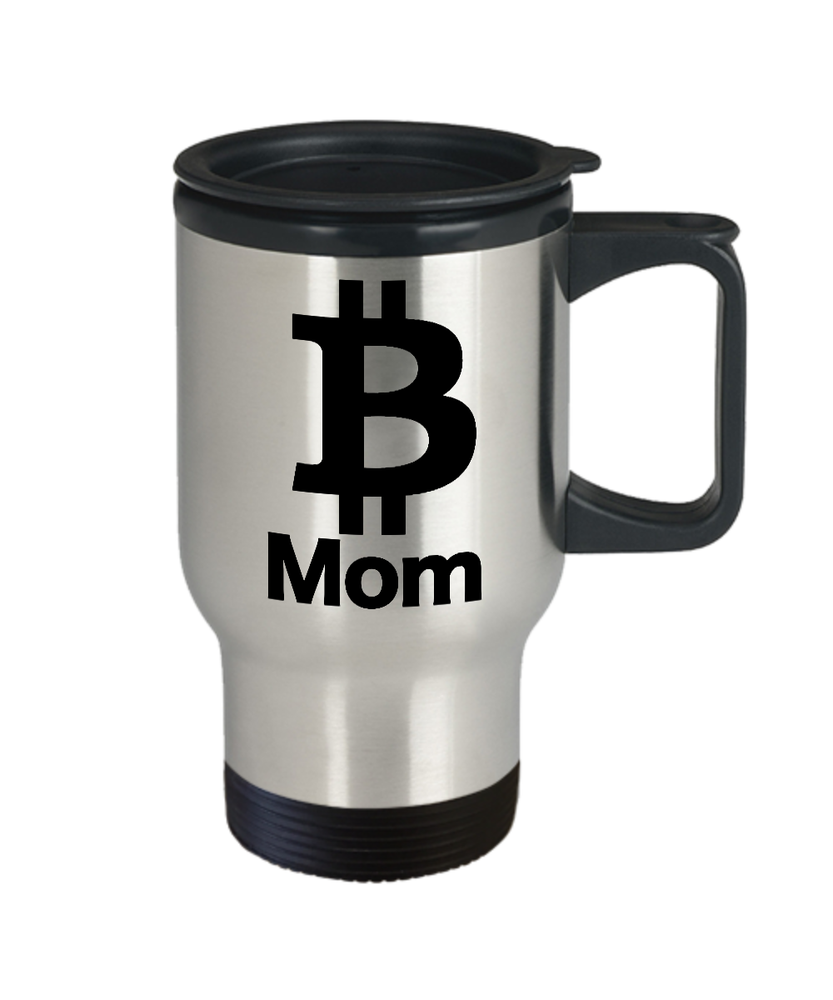 Bitcoin Mom Mug Travel Coffee Cup Cryptocurrency Free Market Investments BTC-image