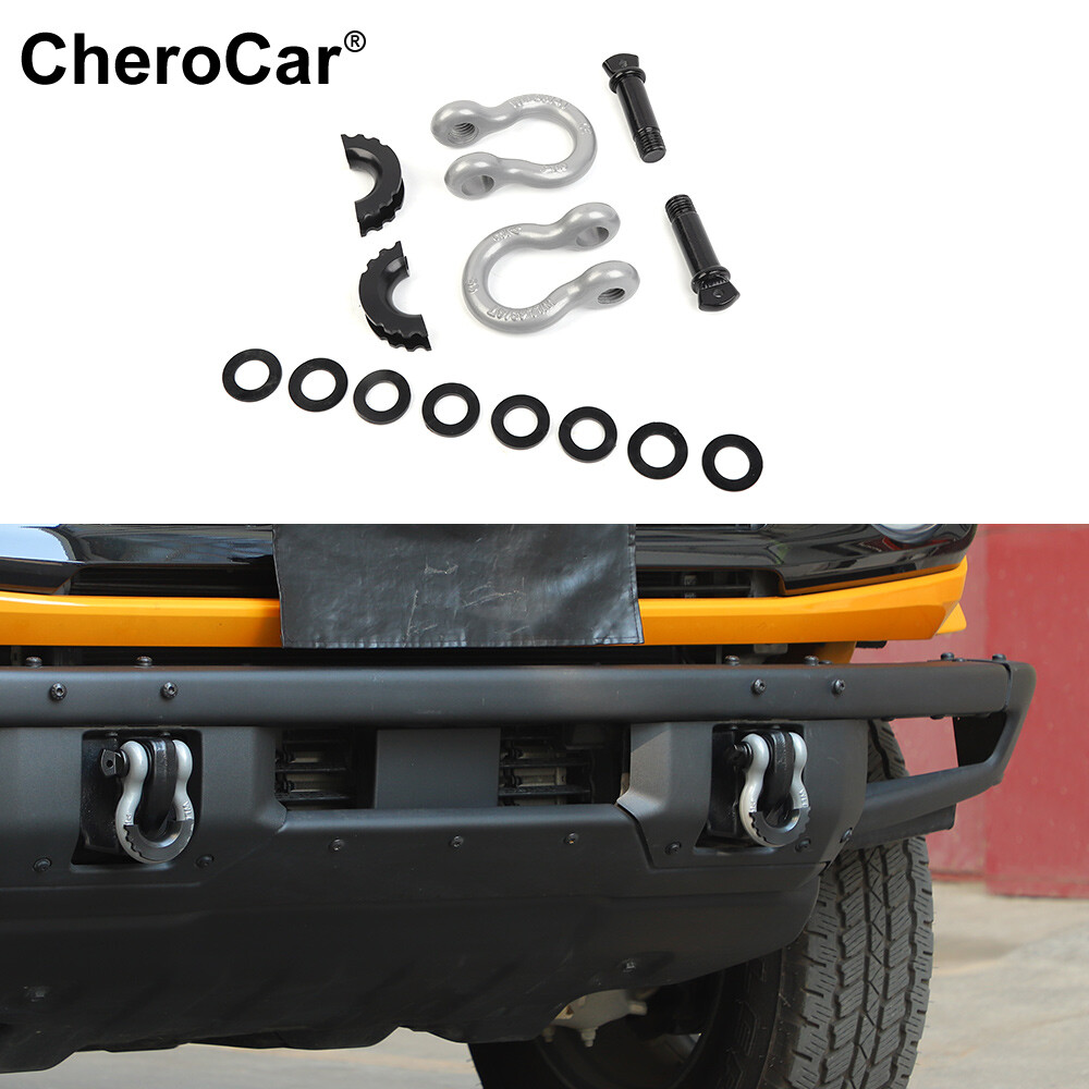 2021-2025 Ford Bronco 2X Front Bumper Tow Hook Mount Towing Brackets