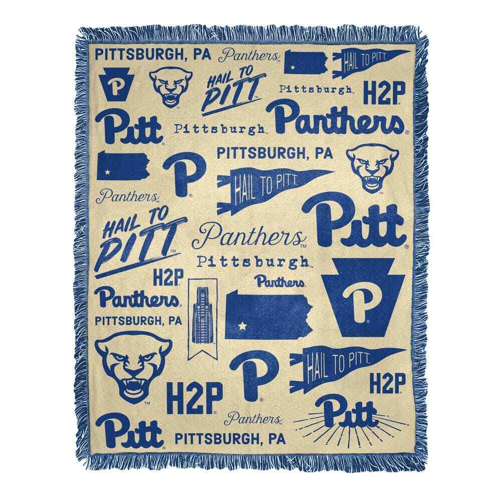 NCAA Mapping Pittsburgh Jacquard Multi-Color Throw Blanket