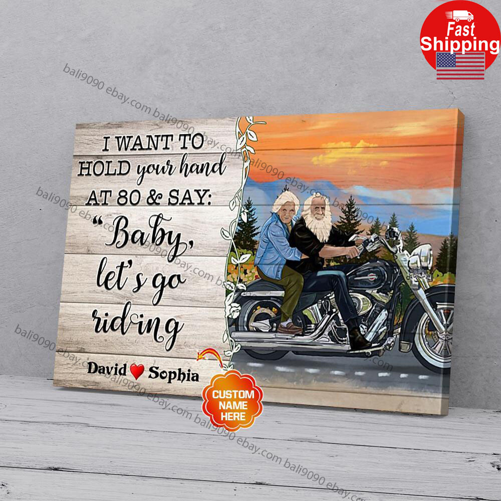 Personalized Old Couple Riding Custom Name Matte Poster