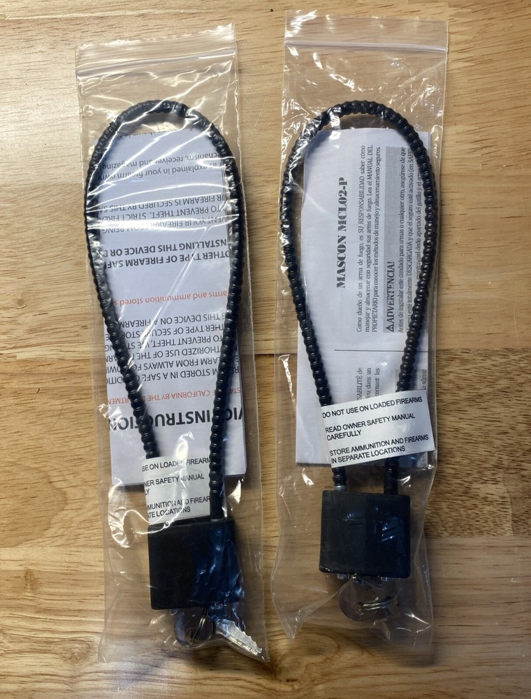 (2) Steel Cable Gun Lock 15