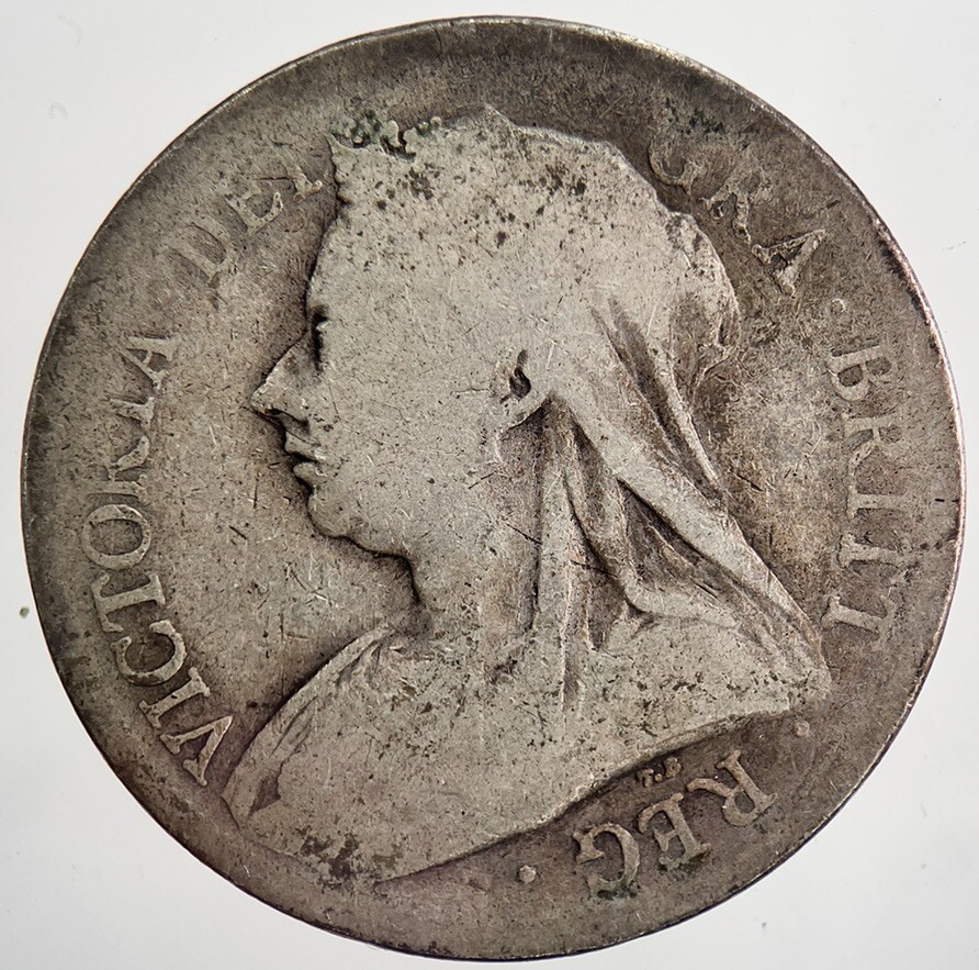 1893 Victoria Half-Crown Silver Coin in Fair Condition