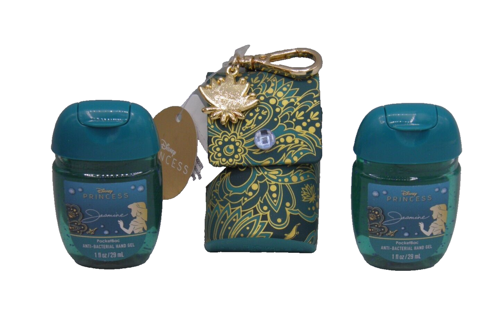 Bath & Body Works Disney Princess Jasmine PocketBac Holder & 2 Sanitizer Gels
