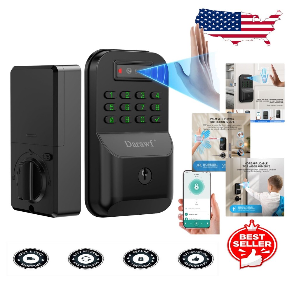 Contactless Smart Lock with Family Palm Recognition – Secure & Convenient  -image