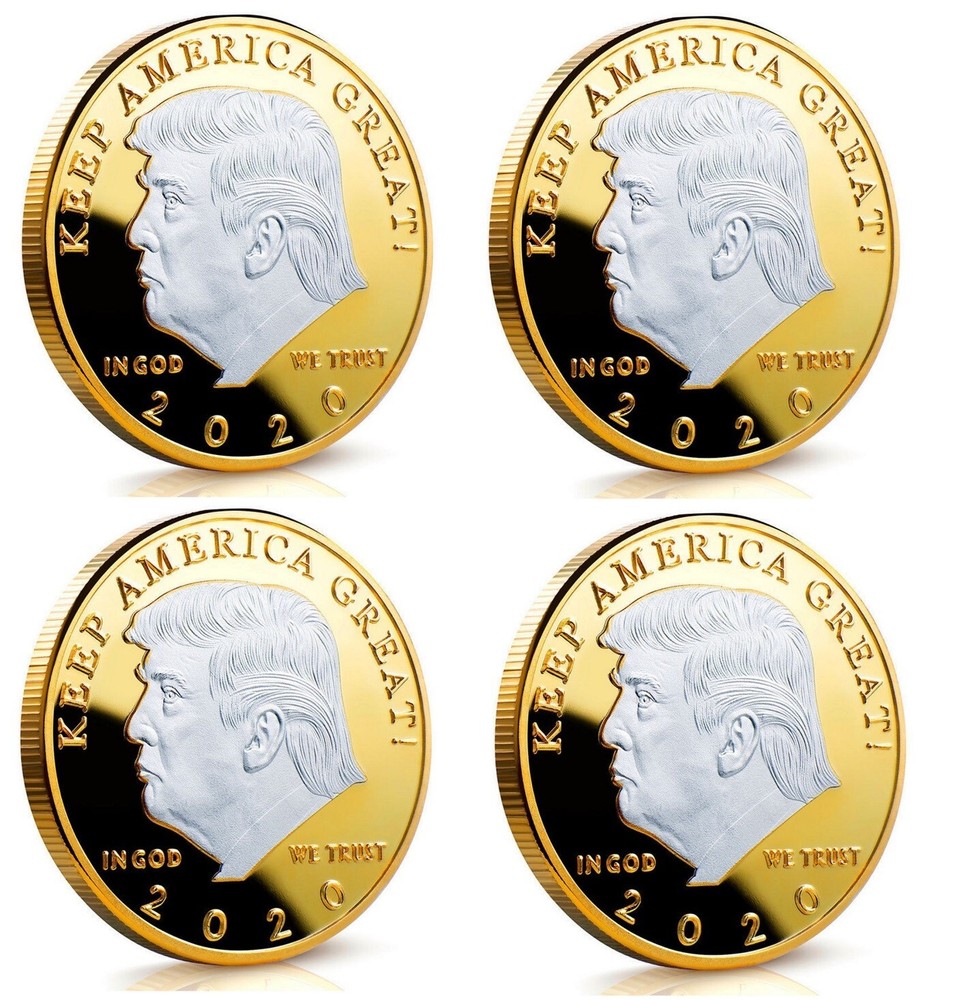 Donald Trump Commemorative Coin Keep America Great Challenge Coins Token - 4 Pcs