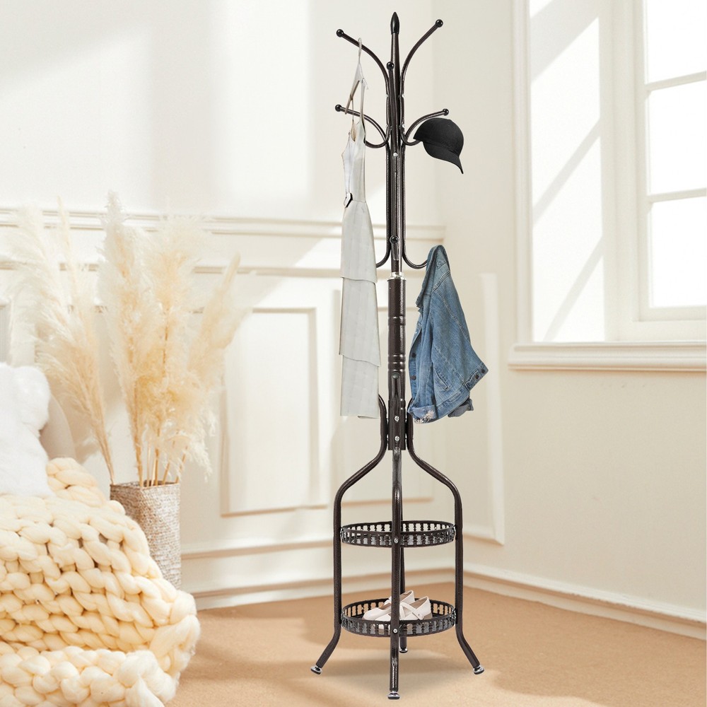 Sturdy Multi-Purpose Coat Rack Stand with High Space Utilization for Hats Bags and Coats  