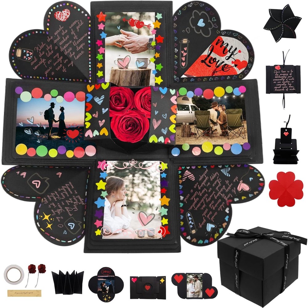 Explosion Box Gifts,Surprise Creative DIY Photo,Exploding Love Black 2
