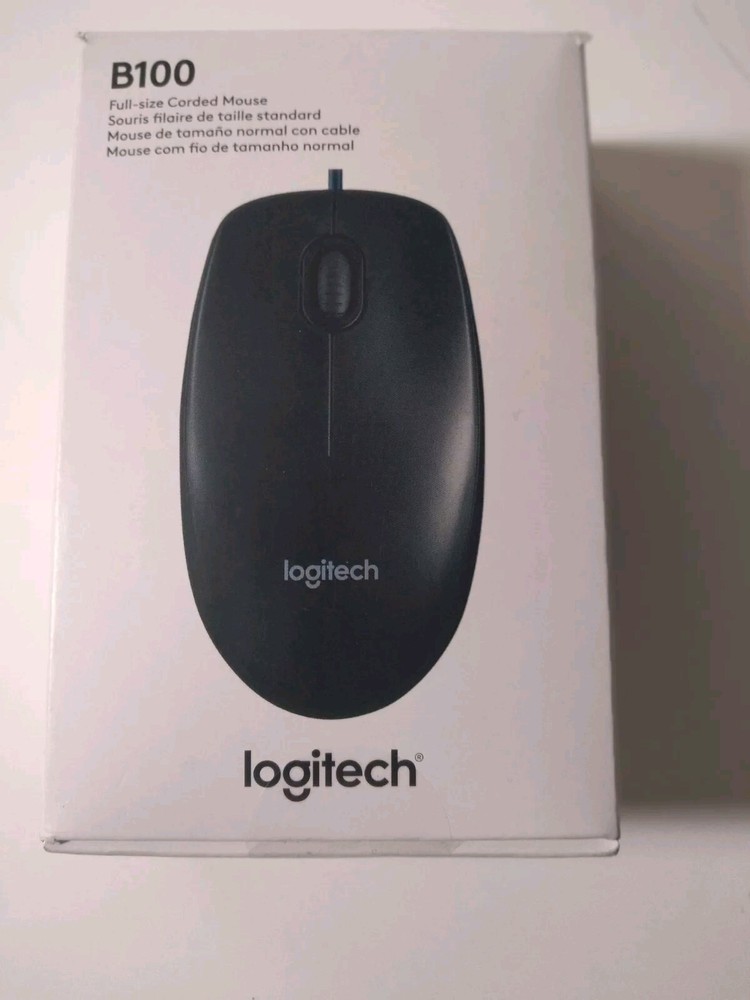 Logitech B100 Full-Size Corded Mouse New Open Box Condition