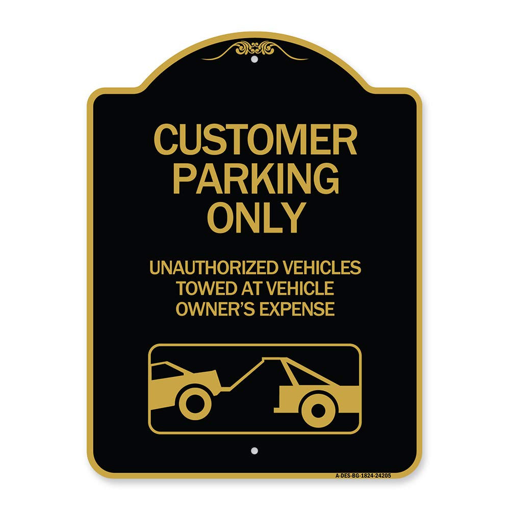 Series Sign - Customer Parking Only, Unauthorized Vehicles Towed at Owner Exp...-image