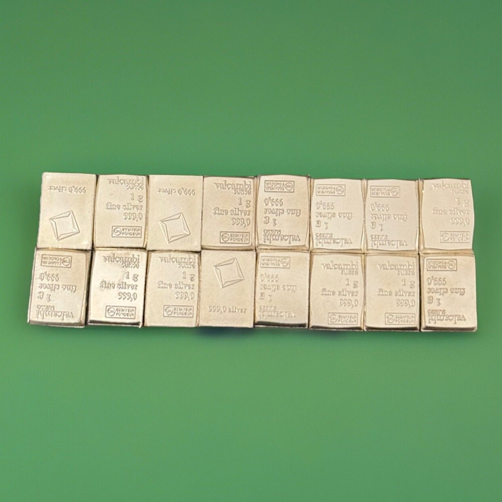16 Grams Silver Valcambi Bar Lot/.999 Fine Silver