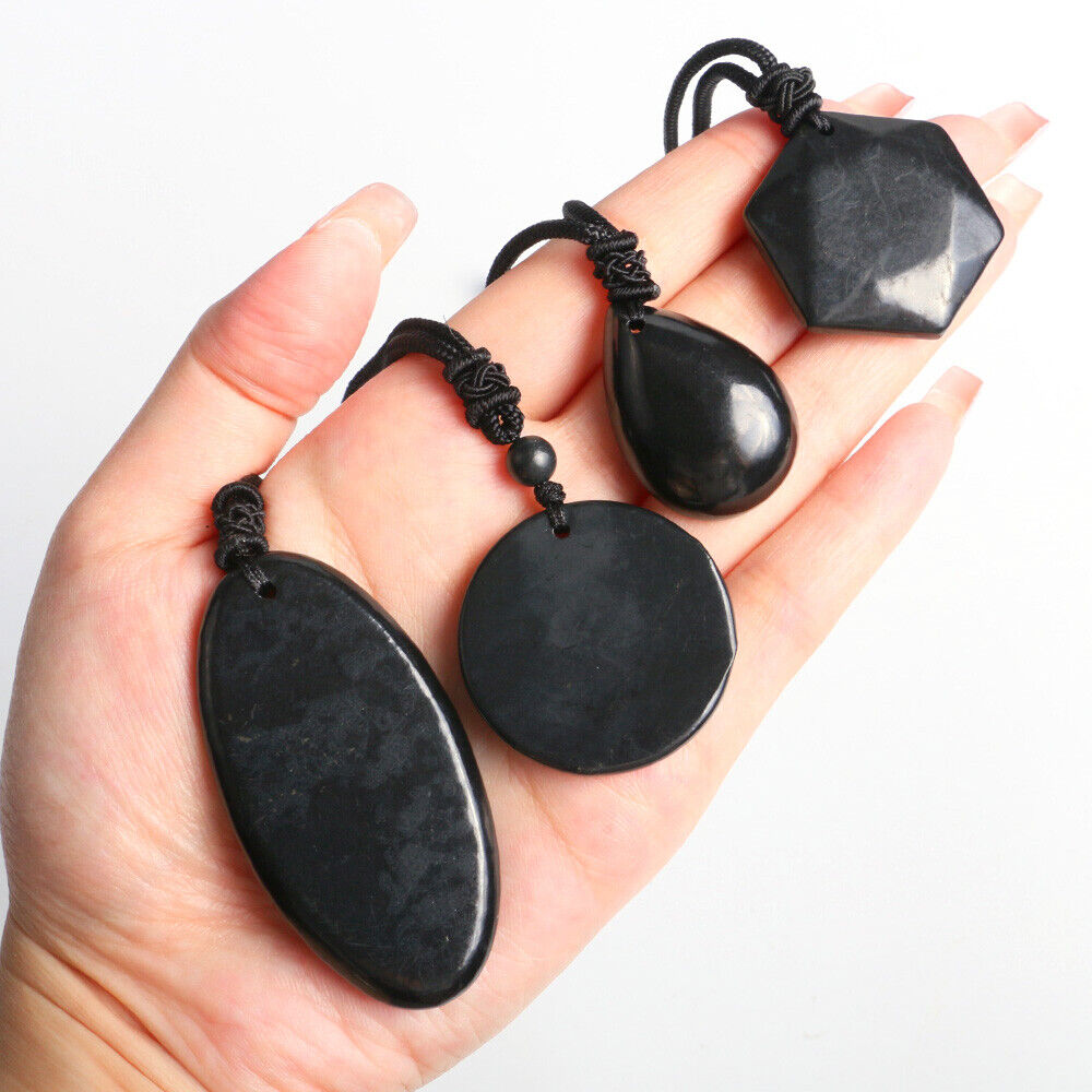 Genuine Shungite Stone Pendant EMF Shield Protection Amulet Russia