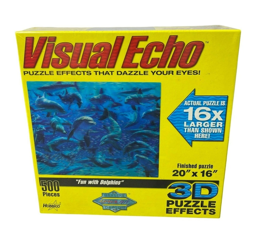 Visual Echo 500 Piece 3D Puzzle Fun With Dolphins By Hobbico-image