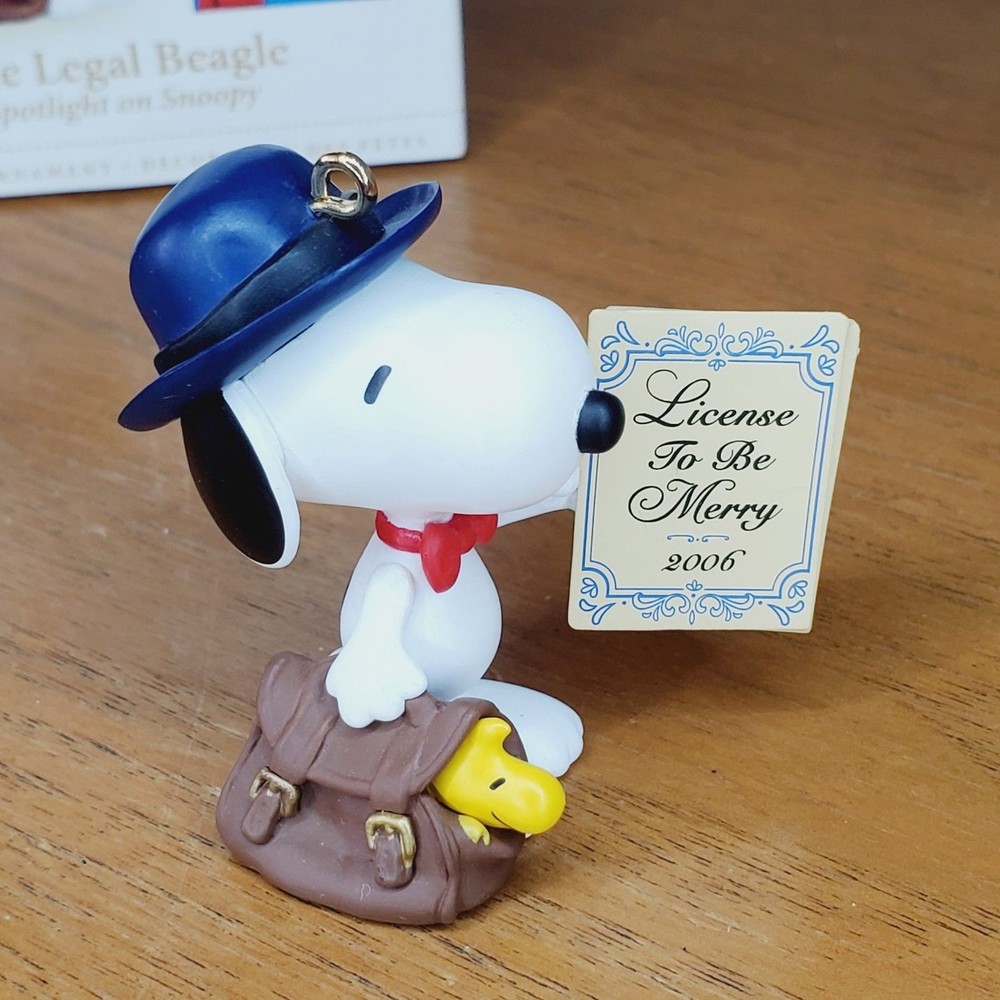 Hallmark 2006 Peanuts Snoopy The Legal Beagle Christmas Tree Ornament