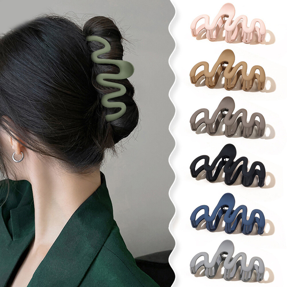 Matte Wave Crab Barrettes Women's Ponytail Hair Clips 13cm Hair Accessories