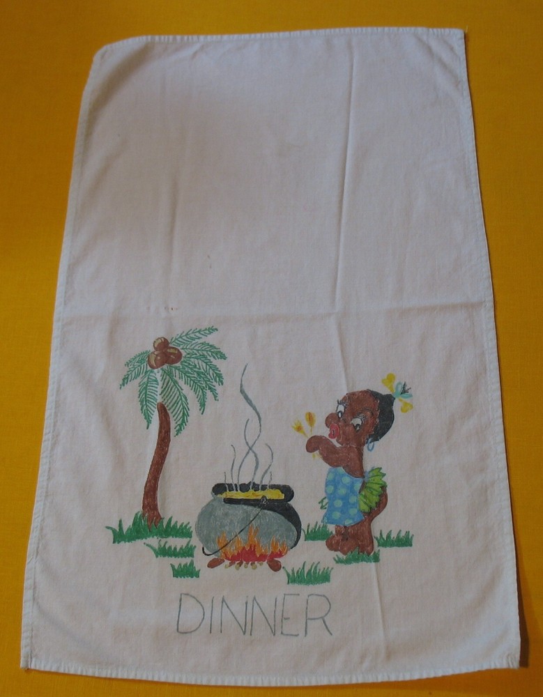 Embroidered Little Brown Koco Dinner Linen Hand Towel 15