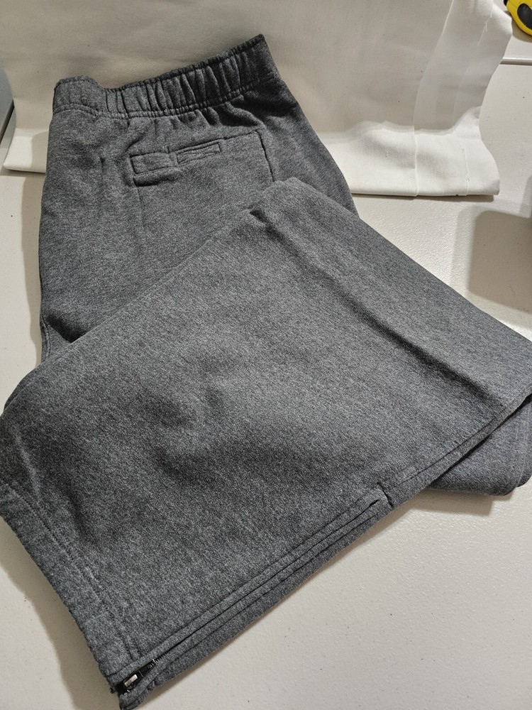 NIP Mens LL BEAN Char Heather Gray Fleece SweatPants size XXL 42x34 TALL Zipper