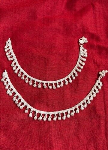 Tribal silver Indian payal boho anklet with bells-image