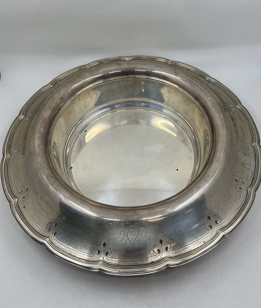 Vintage Sterling Silver Tiffany & Co. Monogrammed Turn-Over Bowl - 11.5