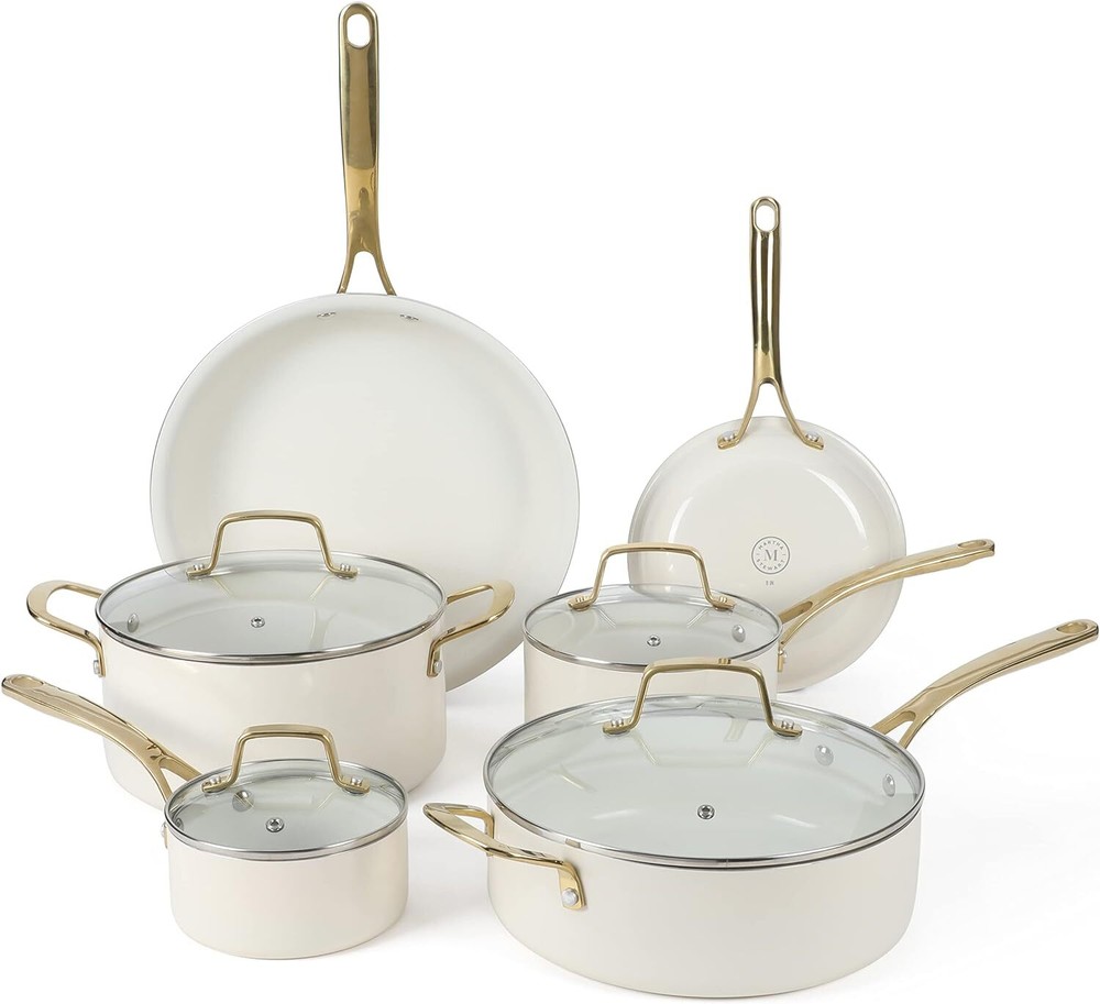 Martha Stewart Lockton Premium Nonstick PFA Free Ceramic Interior 10 Piece Heavy