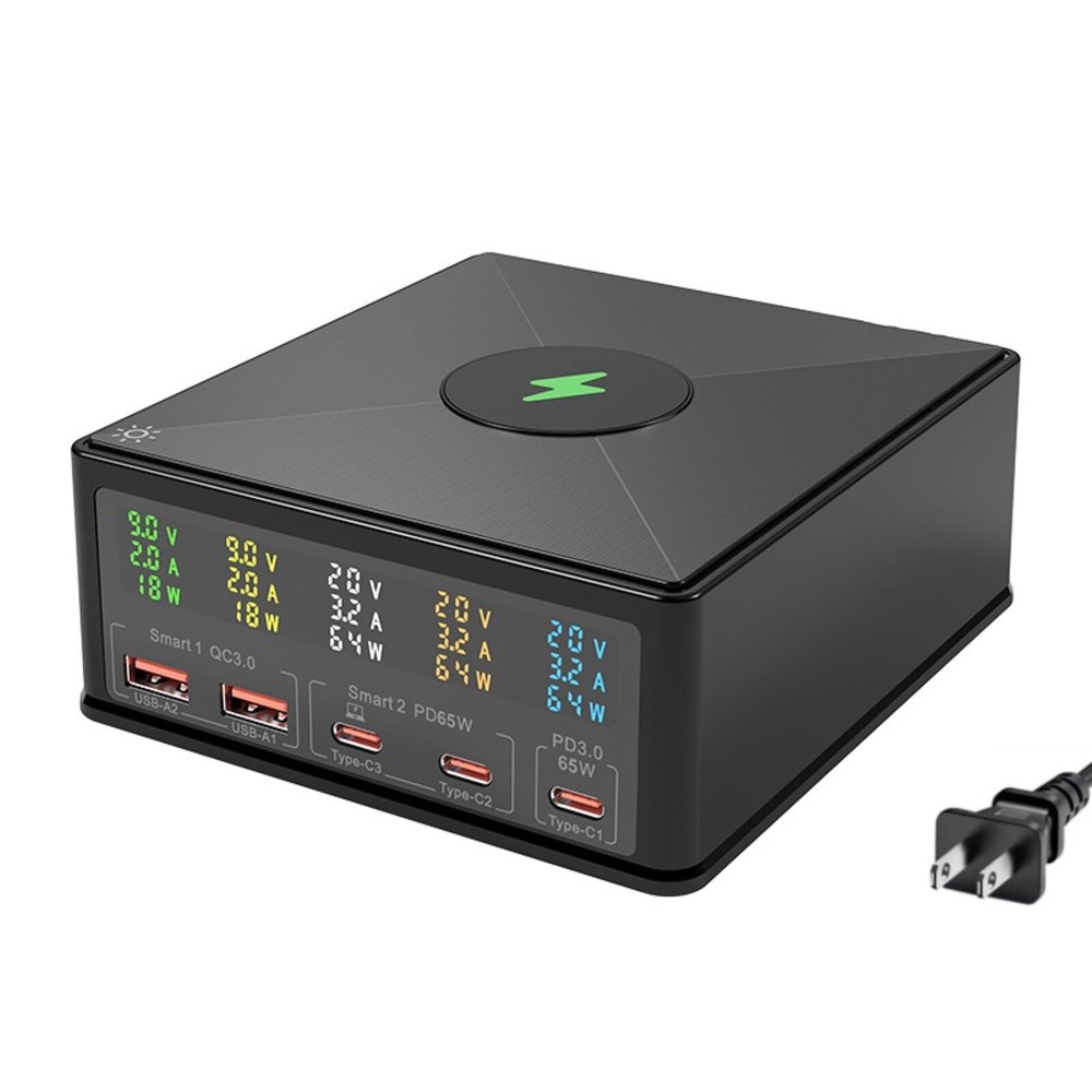 160W 6-in-1 Wireless Fast Charger with USB-C PD QC3.0 for Huawei